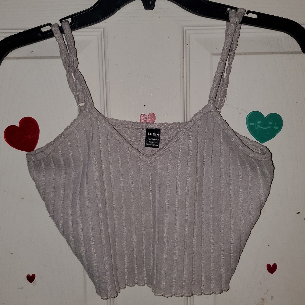 5 for $25 | SHEIN Cropped Lettuce Trim Cami Tank Top